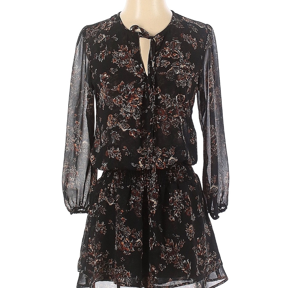 VeronicM Black Floral Mini Dress